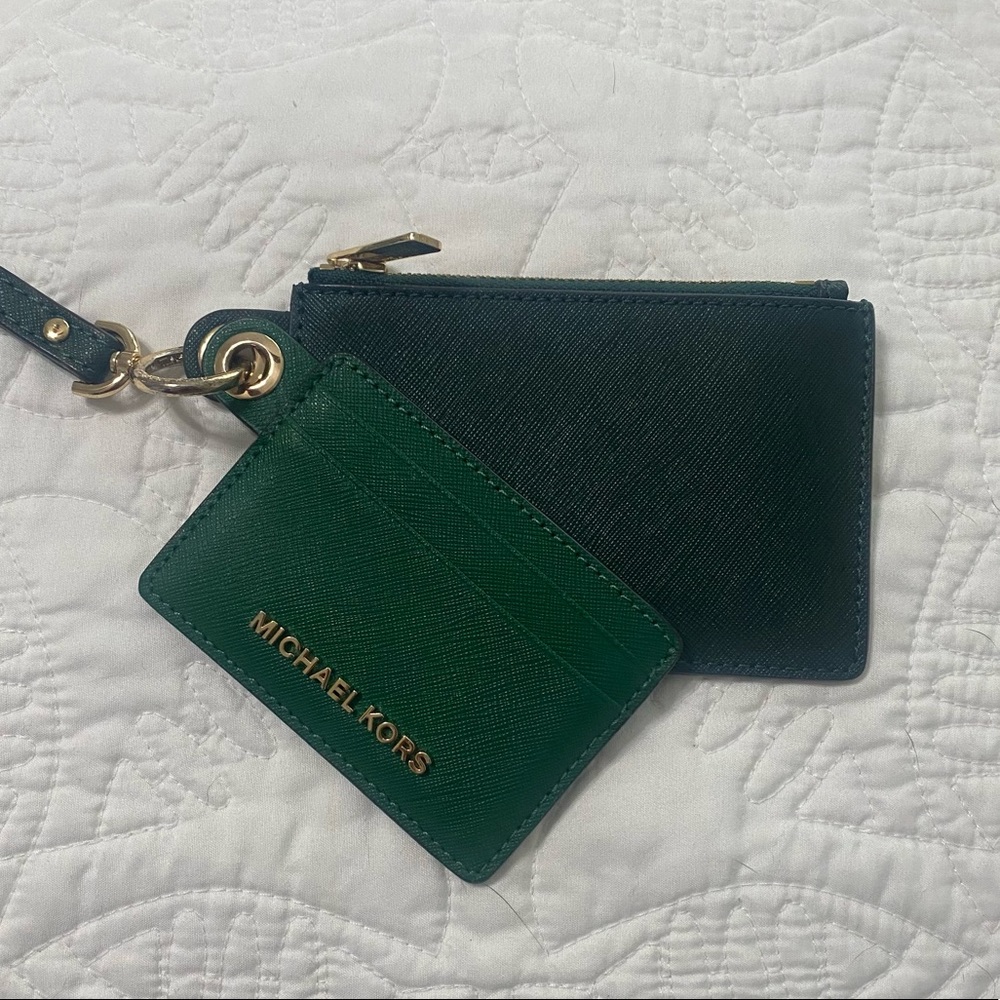 Michael Kors Green Card Case Duo Wristlet